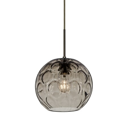 Besa Lighting Bombay Cord Pendant, Smoke, Bronze Finish, 1x60W Incandescent 1JT-BOMYSM-BR